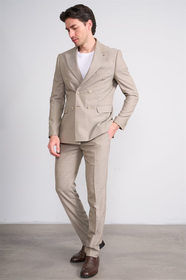 Kagi Y26 Sırıus Kruvaze Slim Fit Takım Elbise Vizon