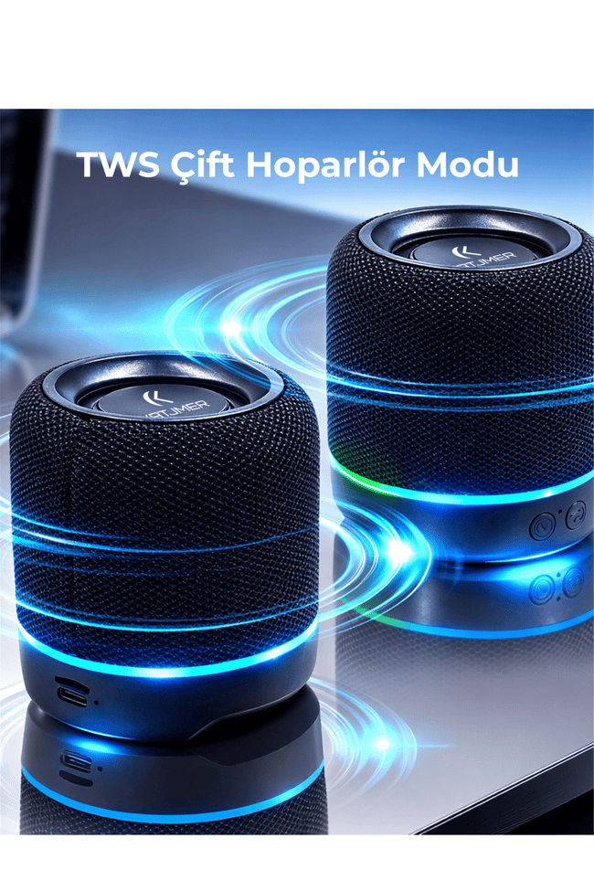 KATJMER BEATRON Bluetooth Hoparlör RGB Işıklı TWS Destekli Taşınabilir Speaker