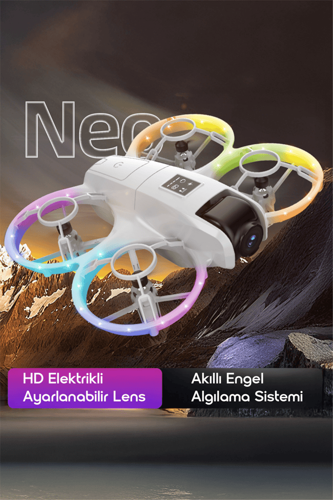 KATJMER NEO Mini Fly Drone Kameralı Akıllı Kontrollü Engel Sensörlü Mini Drone