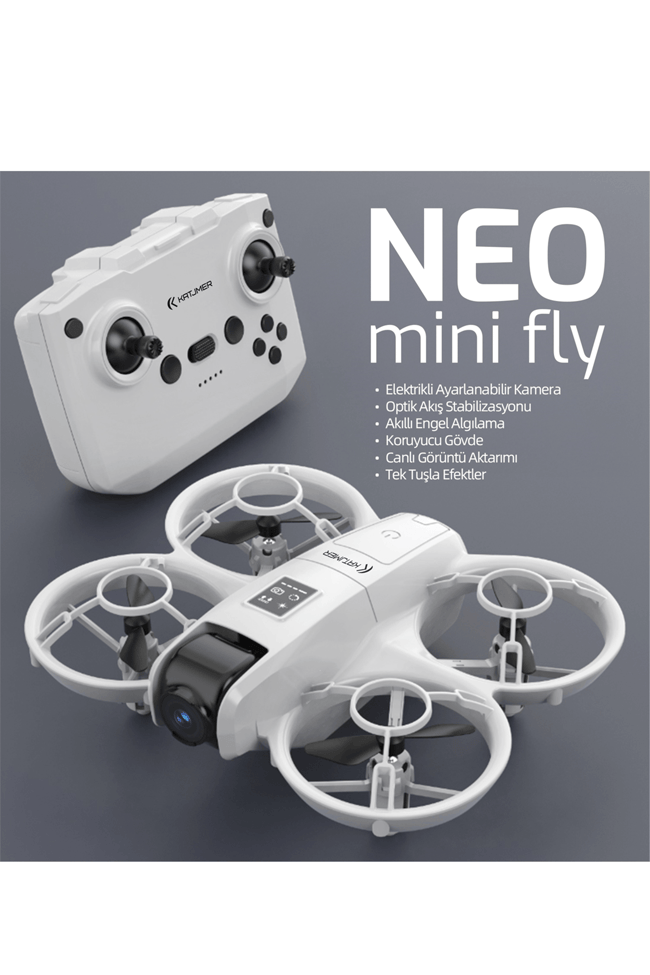KATJMER NEO Mini Fly Drone Kameralı Akıllı Kontrollü Engel Sensörlü Mini Drone