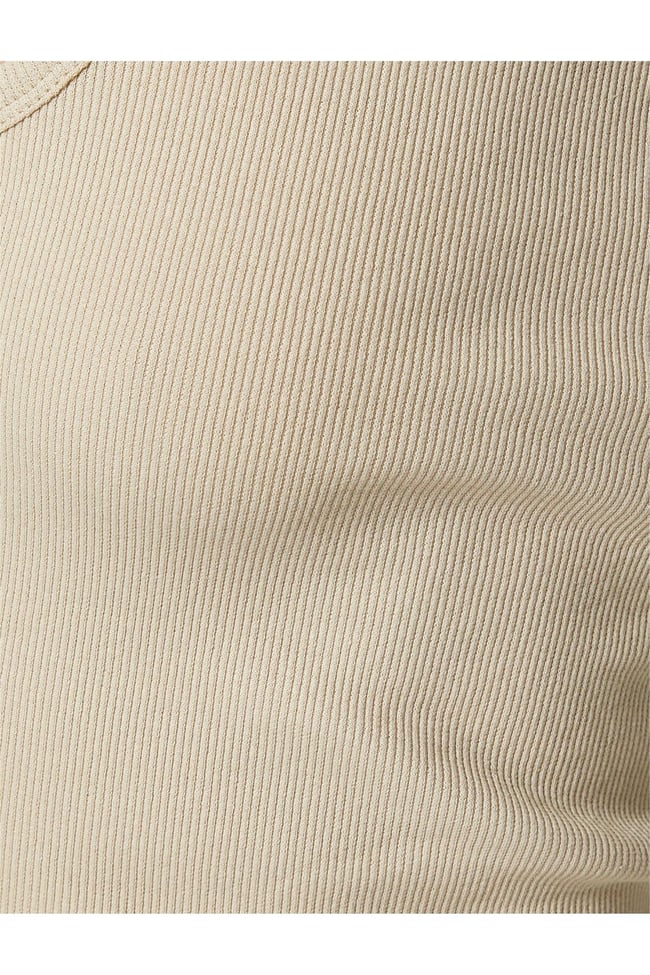 Koton 4Sal30065Ik 547 Kahverengi Genç Kız Jersey Kolsuz Basic T-Shirt