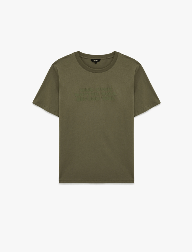 Koton 6Sam10001Mk 876 Hakı Erkek Jersey Kısa Kollu T-Shırt