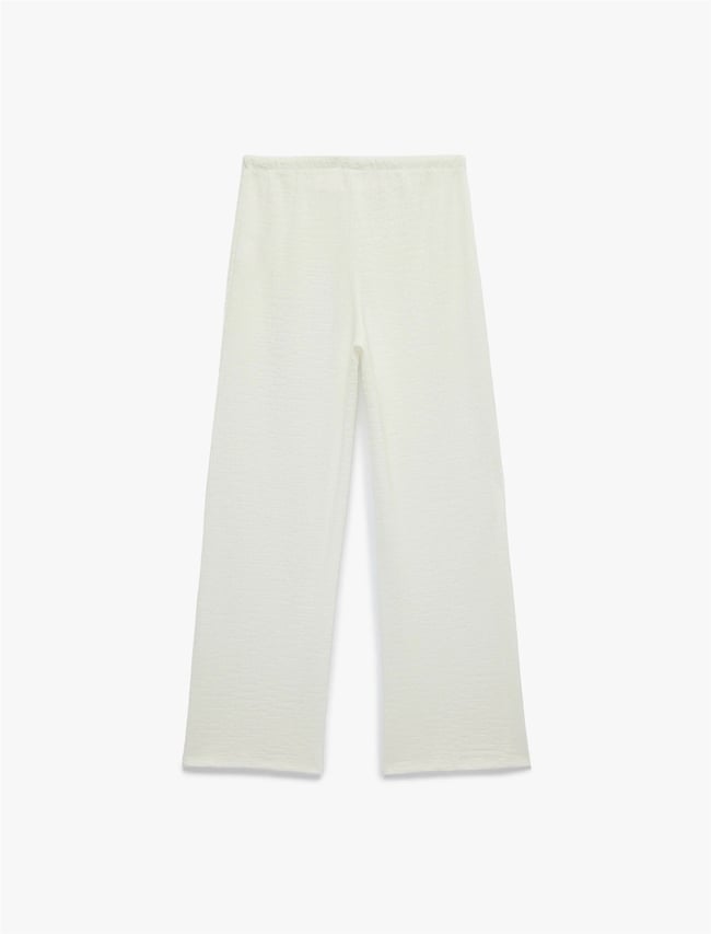 Koton Y26 6Sak40008Ek 010 Ekru Kadın Jersey Pantolon