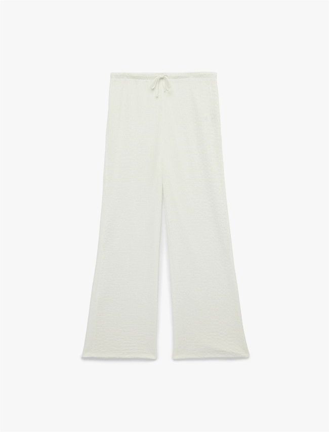 Koton Y26 6Sak40008Ek 010 Ekru Kadın Jersey Pantolon