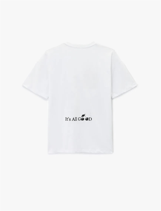 Koton Y26 6Sal10075Ik 010 Ekru Kadın Jersey Kısa Kol T-shirt