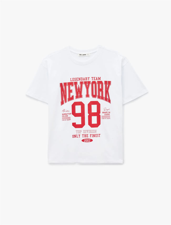 Koton Y26 6Sal10084Ik 010 Ekru Kadın Jersey Kısa Kol T-shirt
