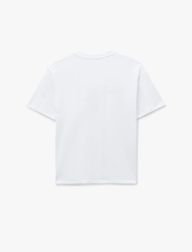 Koton Y26 6Sal10087Ik 010 Ekru Kadın Jersey Kısa Kol T-shirt
