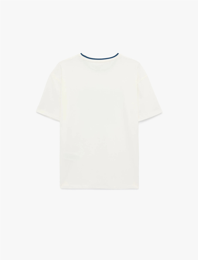 Koton Y26 6Sal10088Ik 010 Ekru Kadın Jersey Kısa Kol T-shirt