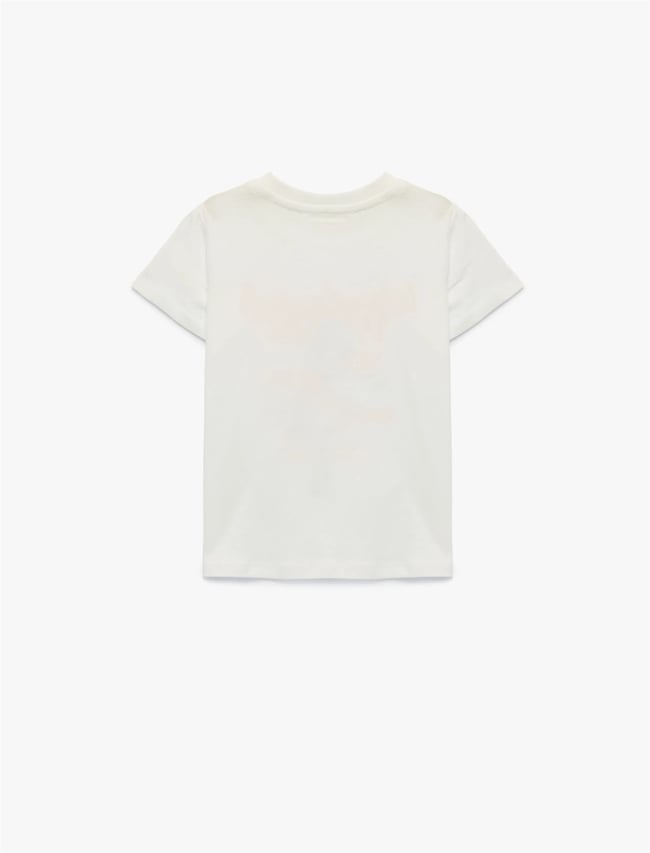 Koton Y26 6Skg10110Ak 010 Ekru Kız Çocuk Jersey Kısa Kol T-Shirt