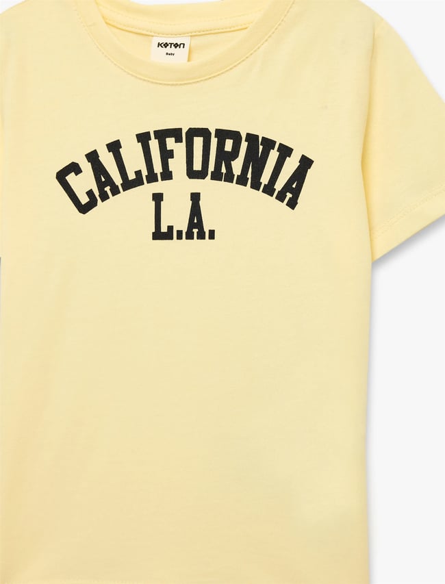 Koton Y26 6Smb10009Tk 152 Sarı Erkek Bebek Jersey Kısa Kol T-Shirt