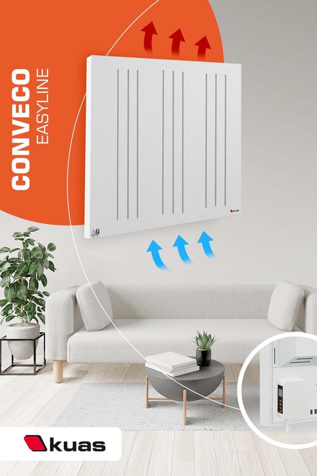 Kuas Conveco Th 1000w Elektrikli Panel Isıtıcı, Konvektör, Radyatör, Dijital Termostatlı