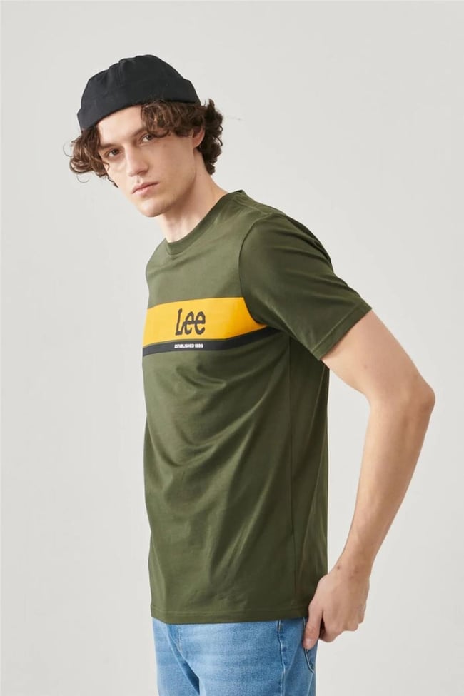 Lee L211918801 Haki Erkek Lightweight Ss Graphıc Crew Neck Bisiklet Yaka T-Shirt