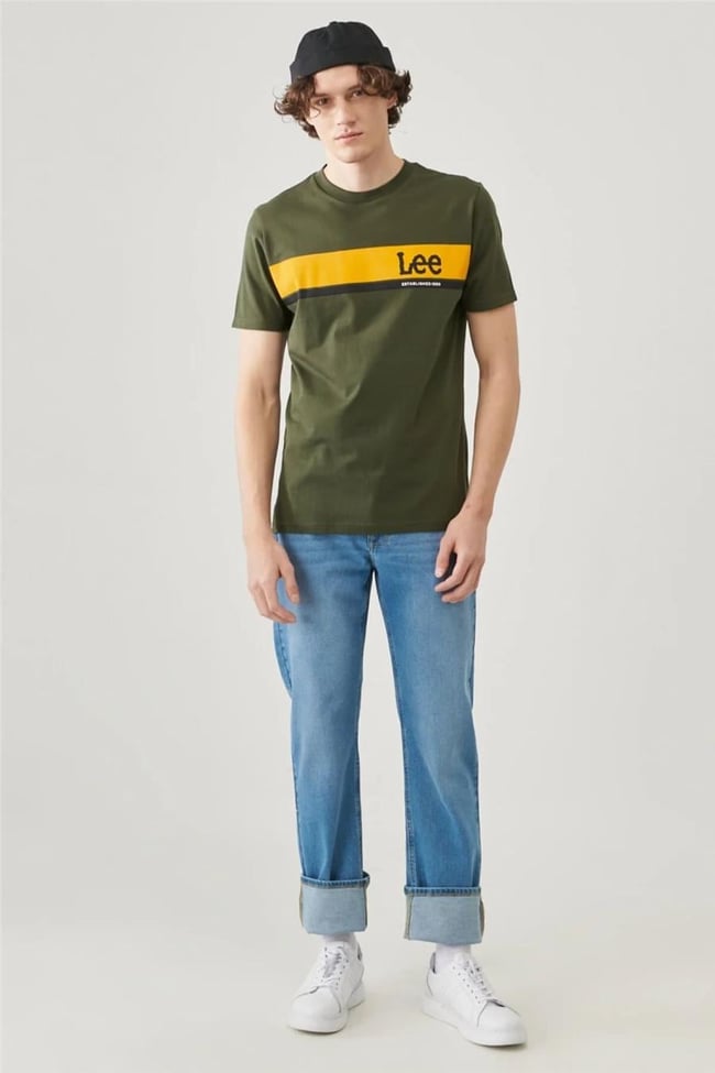 Lee L211918801 Haki Erkek Lightweight Ss Graphıc Crew Neck Bisiklet Yaka T-Shirt