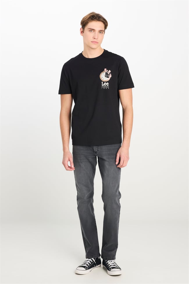 Lee L2510322 001 Black Erkek Regular Fıt Grafık Baskılı T-Shırt