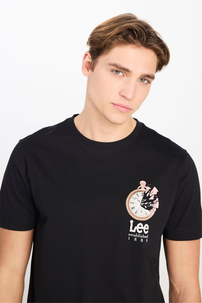 Lee L2510322 001 Black Erkek Regular Fıt Grafık Baskılı T-Shırt