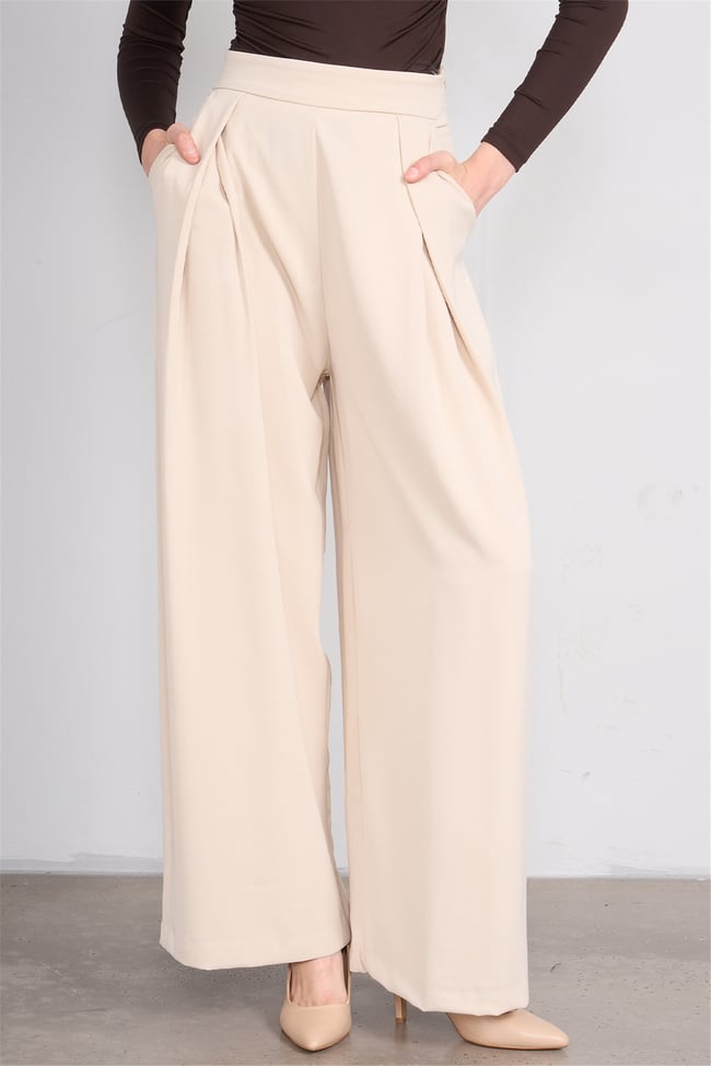 Lefon 031635 Taş A Pileli Bol Paça Pantolon 36-42