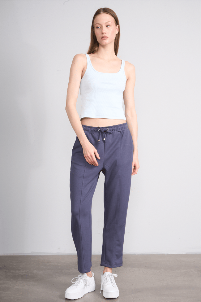 Lefon Y26 071693-K Bebe Mavi Kadın Acık Yaka Kaşkorse Crop ( Askılı Crop Atlet)