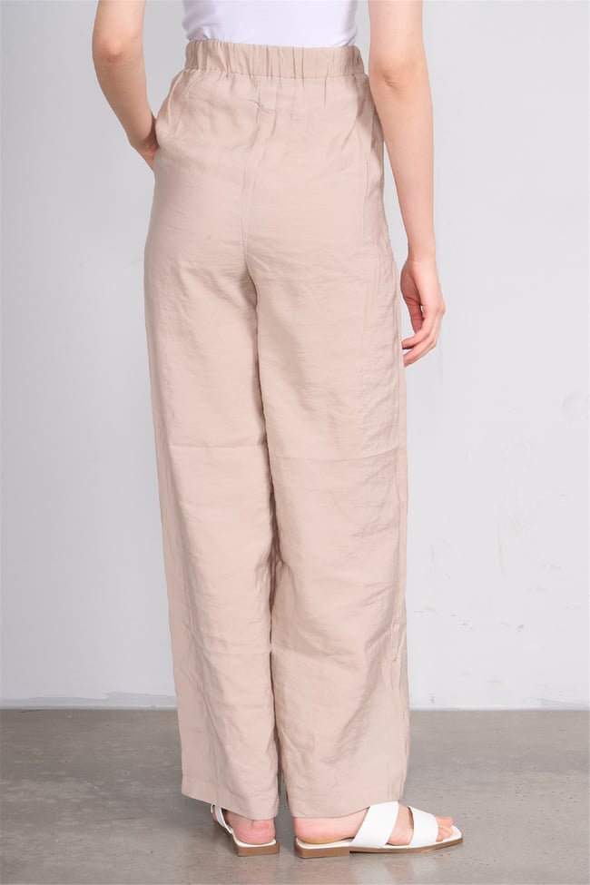 Lefon Y26 31622 Taş Kadın Beli Lastikli Pantolon