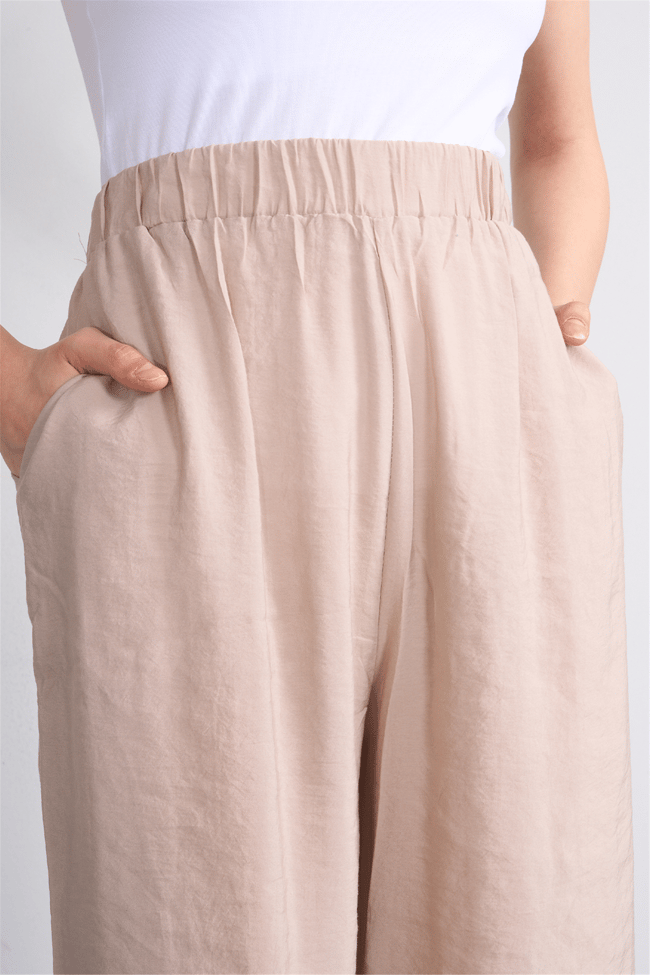 Lefon Y26 31622 Taş Kadın Beli Lastikli Pantolon