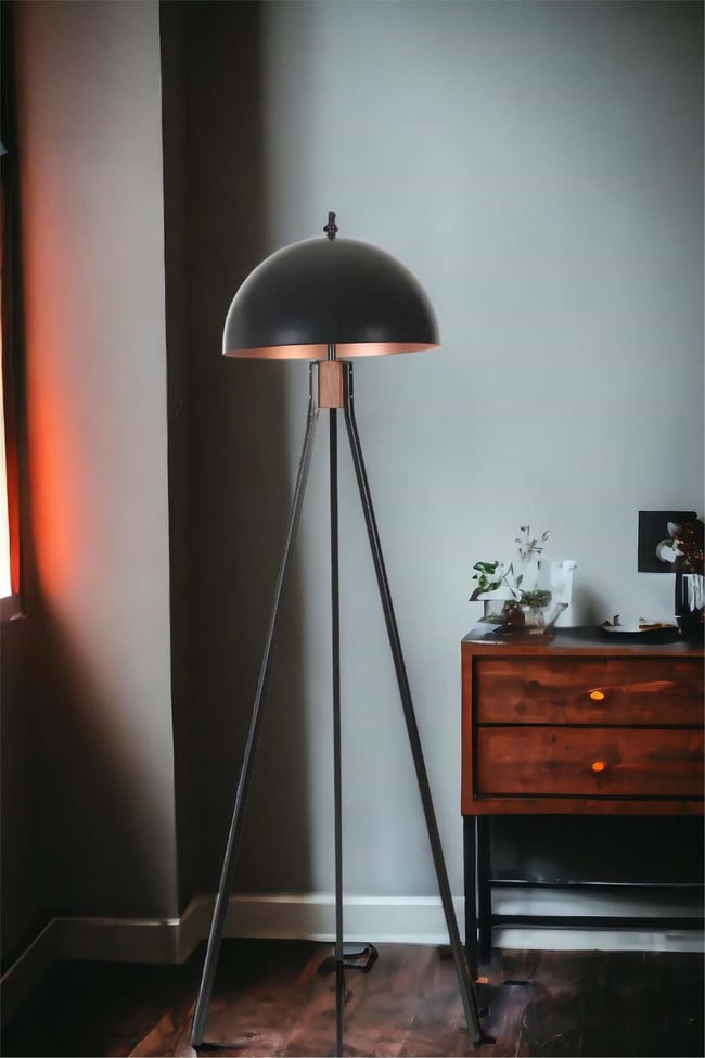 Lumexx Fısco Tripod Siyah Lambader Büyük Retro Başlıklı