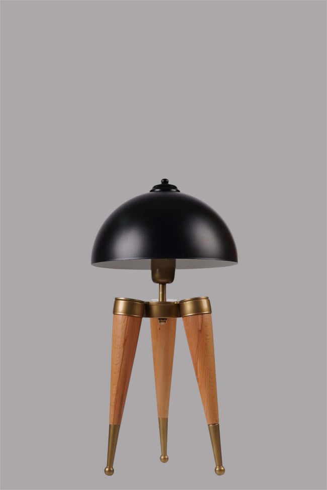 Lumexx Stil Naturel Siyah Retro Başlıklı Masa Lambası
