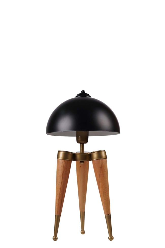 Lumexx Stil Naturel Siyah Retro Başlıklı Masa Lambası
