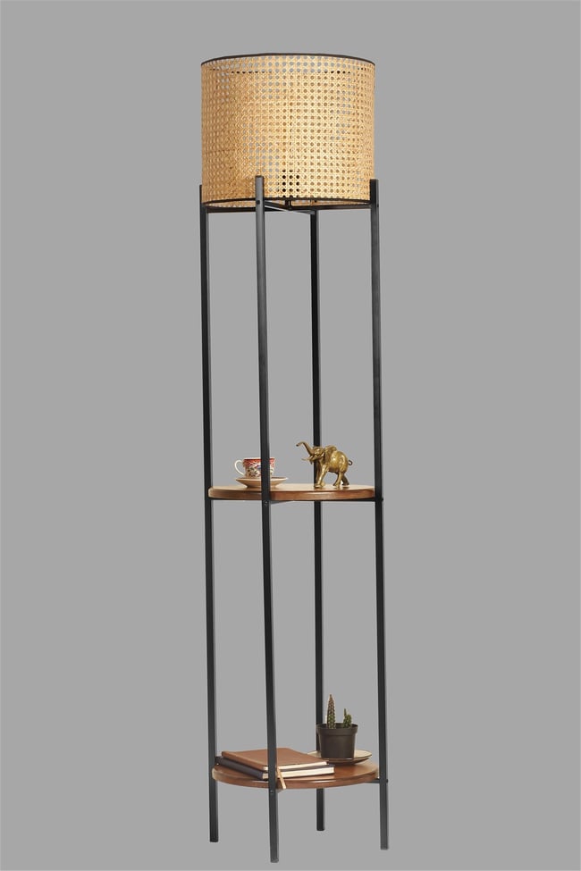 Lumexx Vega Siyah Rattan Başlıklı Lambader