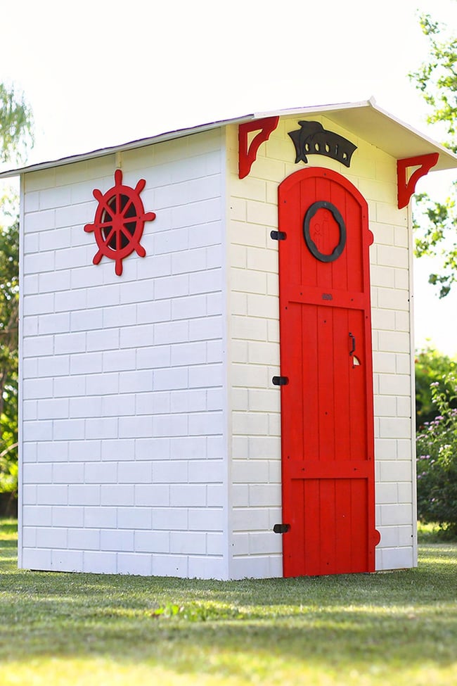 Mandu Ahşap Soyunma Kabini XL Kırmızı (Yetişkin ve Çocuk için) MND265