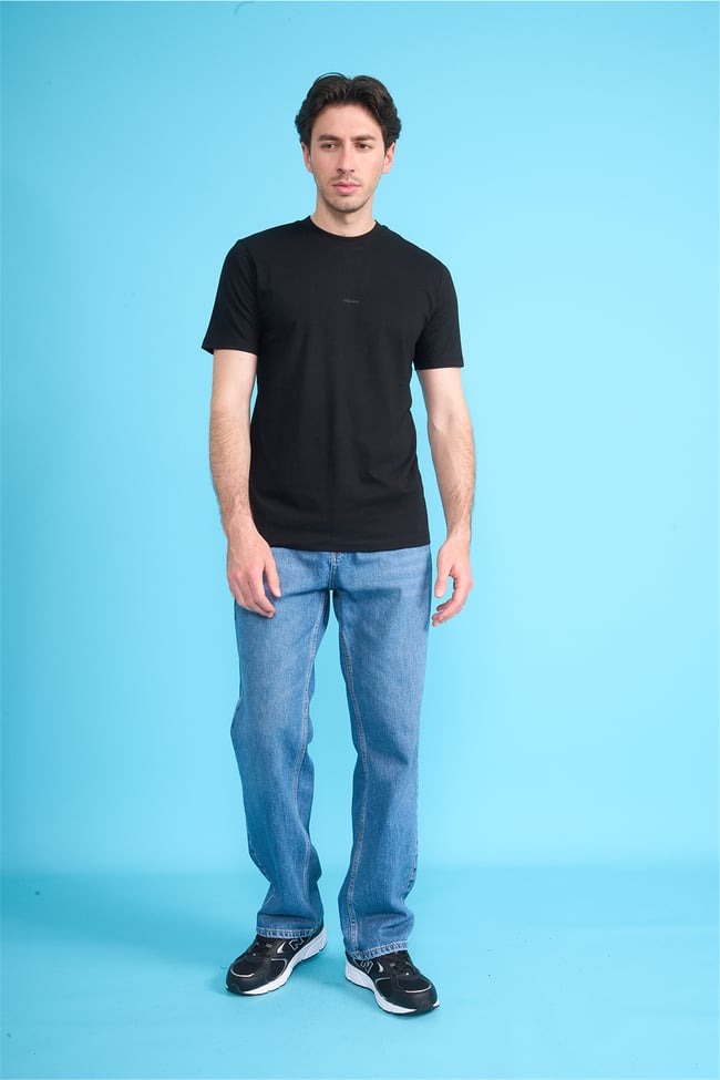 Mareteks 2600 Js Sıyah Erkek 0 Yaka Less Is More Suprem T-Shırt