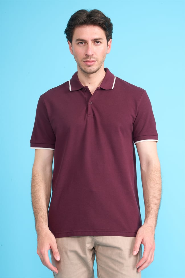 Mareteks 2653 Js Vısne Erkek Polo Yaka Garnılı Pıke T-Shırt