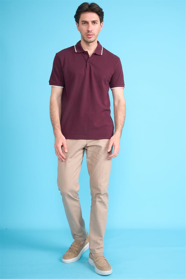 Mareteks 2653 Js Vısne Erkek Polo Yaka Garnılı Pıke T-Shırt
