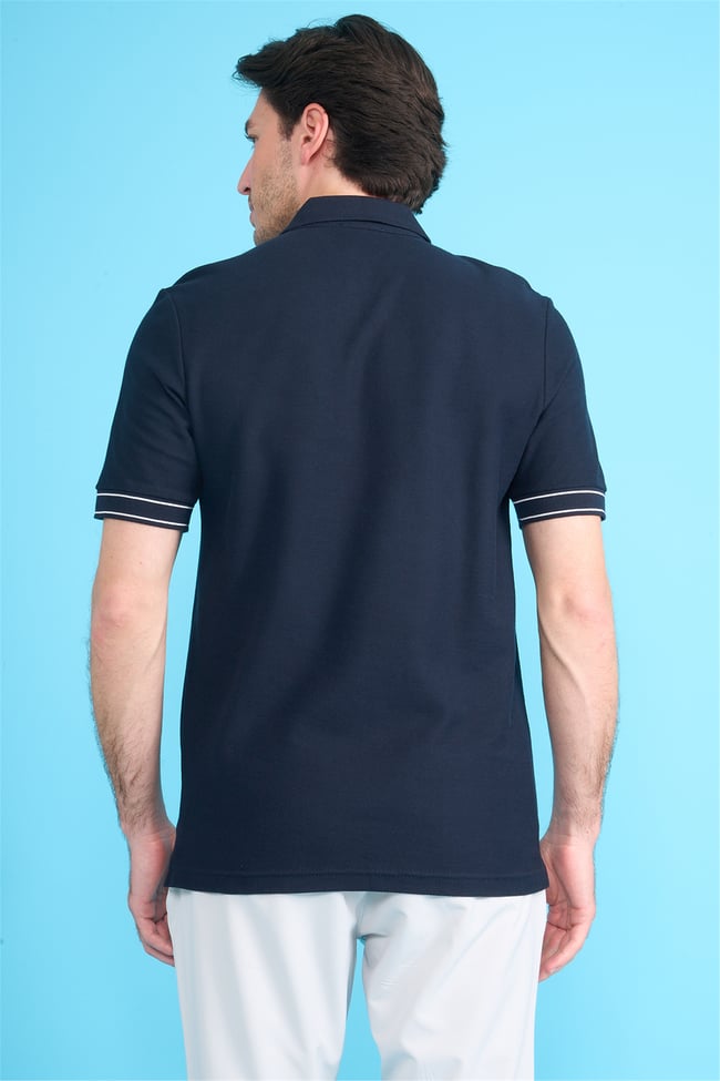 Mareteks 2657 Js Indıgo Erkek Polo Yaka Pat Ekstrafor Pıke T-Shırt