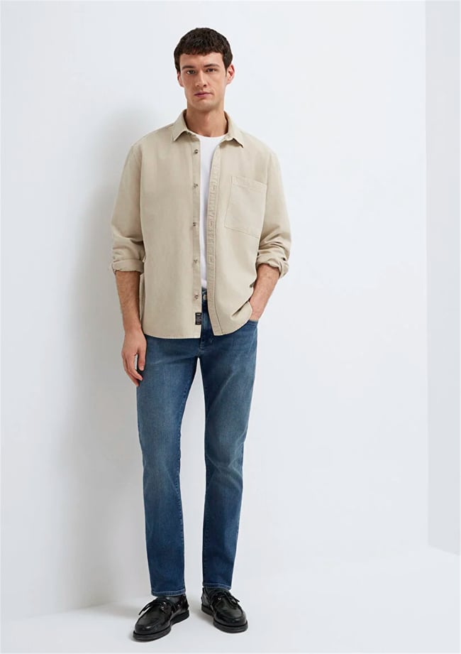 Mavı M00351A1727 Marcus Authentıc Premıum Blue Erkek Slım Straıght Denım Pantolon