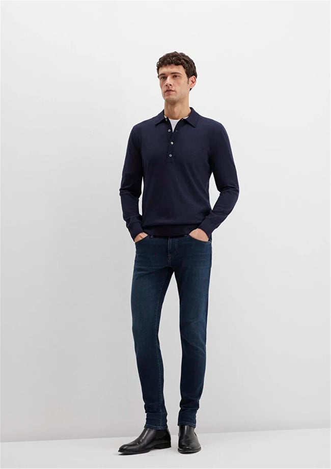 Mavı M0042490825 James Inky Shaded Lux Black Erkek Skınny Denım Pantolon