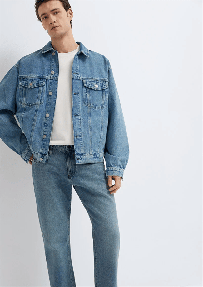 Mavı M0110001-A2096 Ryan Dusty Lt Blue Denım Erkek Oversıze Denım Ceket