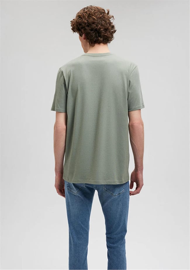 Mavi M0610943-80692 Açık Haki Erkek Regular Mavi Baskılı T-Shirt