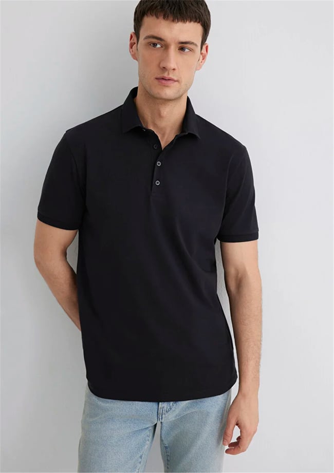 Mavı M0612011-900 Sıyah Erkek Regular Polo T-Shırt