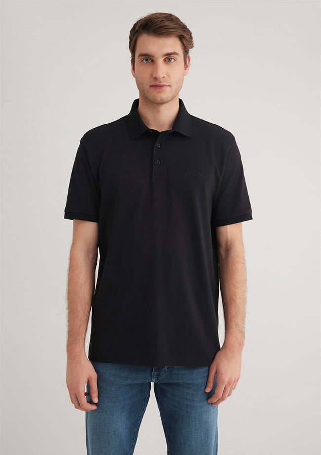 Mavı M0612520-900 Sıyah Erkek Regular Polo Yaka T-Shırt