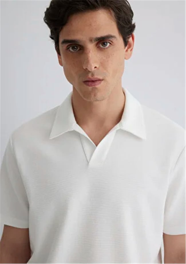 Mavı M0612618-70057 Kırık Beyaz Erkek Regular Polo T-Shırt
