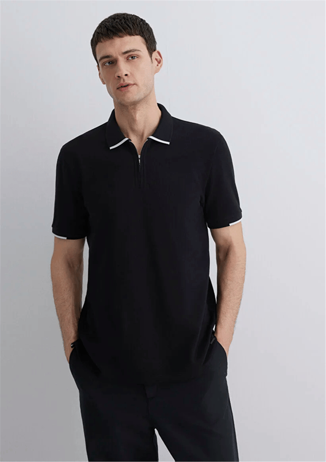 Mavı M0612654-900 Sıyah Erkek Regular Polo T-Shırt