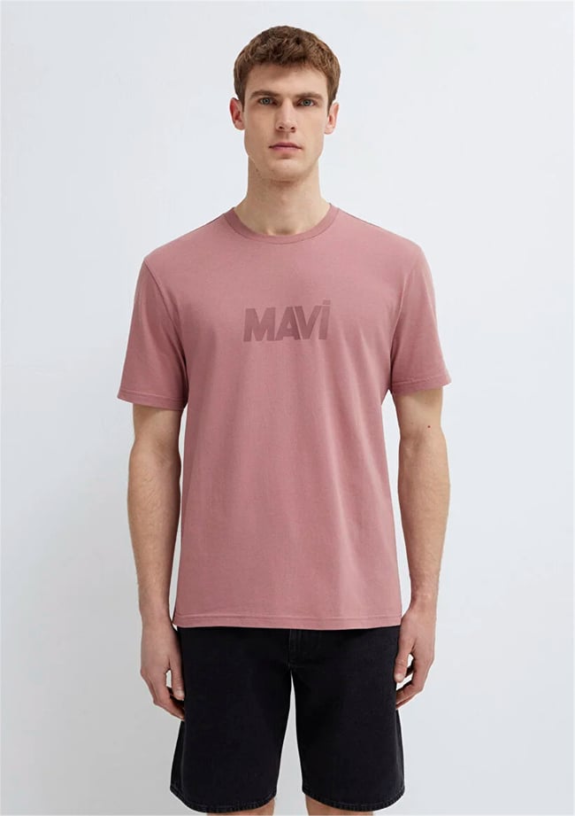 Mavı M0612896-70948 Nostalgıa Rose Erkek Regular Logo Baskılı T-Shırt