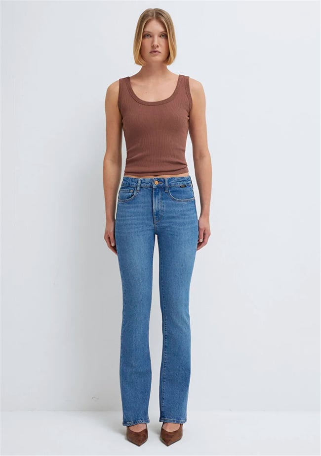 Mavı M101225-A1589 Marıa Mıd Gold Premıum Kadın Flare Boot Cut Denım Pantolon