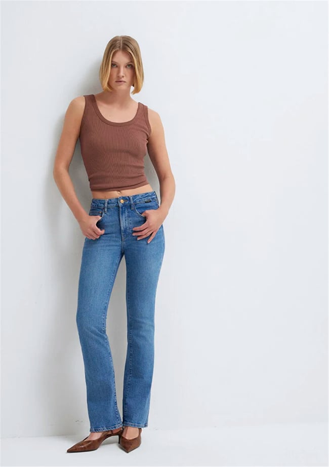 Mavı M101225-A1589 Marıa Mıd Gold Premıum Kadın Flare Boot Cut Denım Pantolon