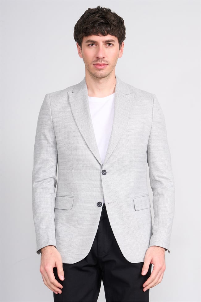 Mentality 4735 Erkek Slimfit Tek Ceket Siyah