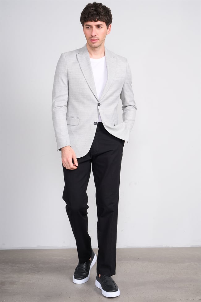 Mentality 4735 Erkek Slimfit Tek Ceket Siyah