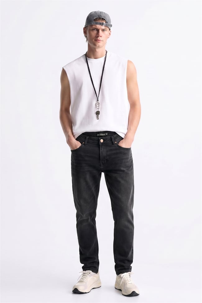 Mentality 6443 Erkek Proton Slim Fit Kot Pantolon Koyu Gri