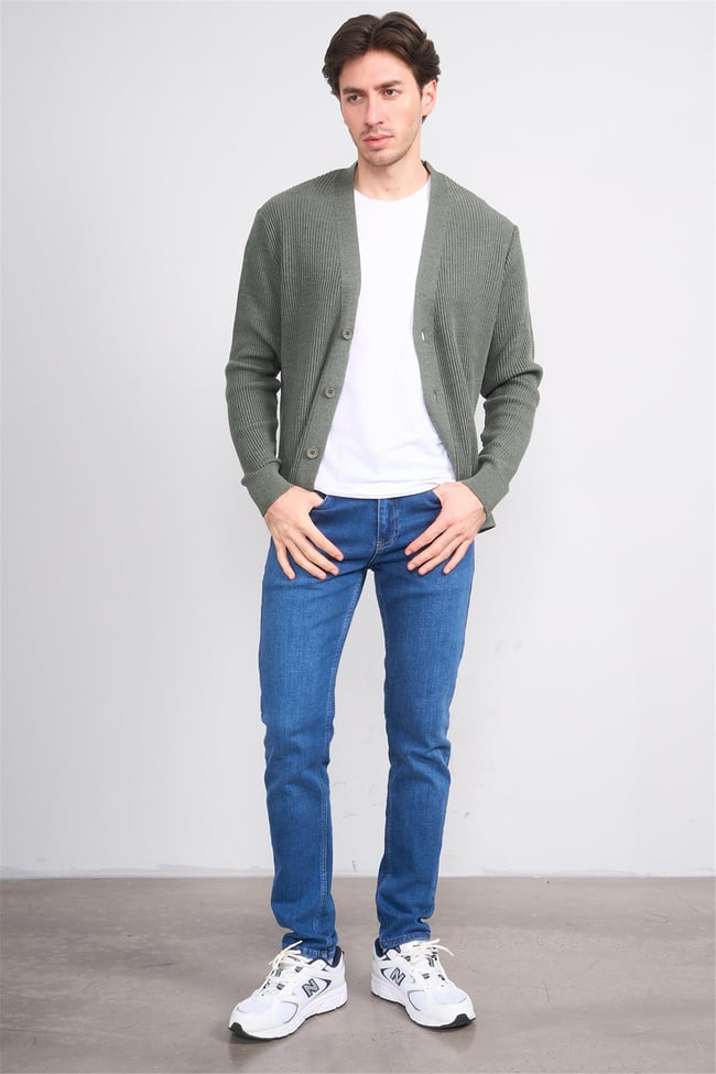 Mentality 6443 Erkek Proton Slim Fit Kot Pantolon Mavi