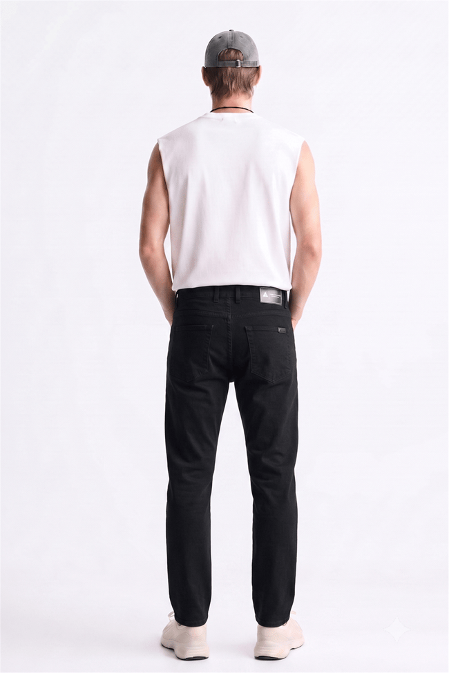 Mentality 6577 Erkek Baggy Relax Kot Pantolon Siyah