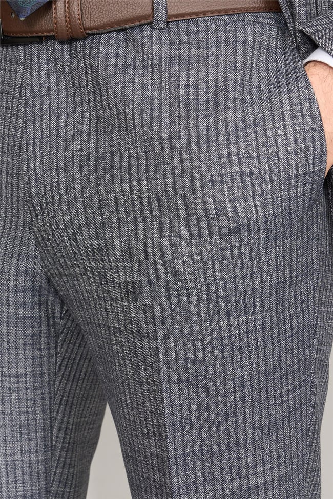 Mentality 9121 Erkek Mono Yaka Slim Fit Takım Elbise Lacivert