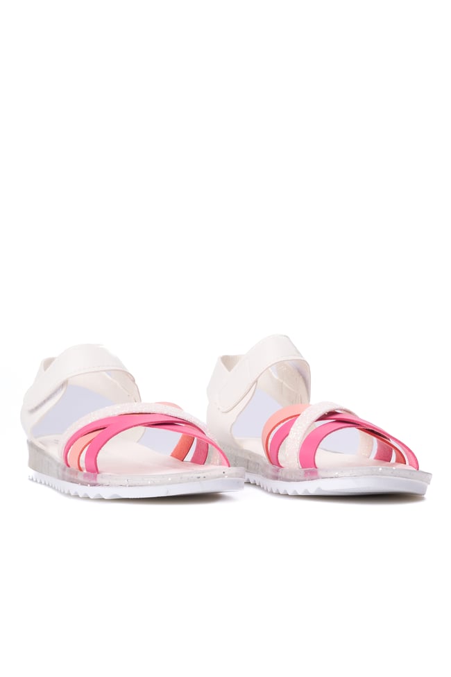Mınıcan  Sa-F-011 Beyaz Pembe 10 Fılet Kız Cocuk Sandalet